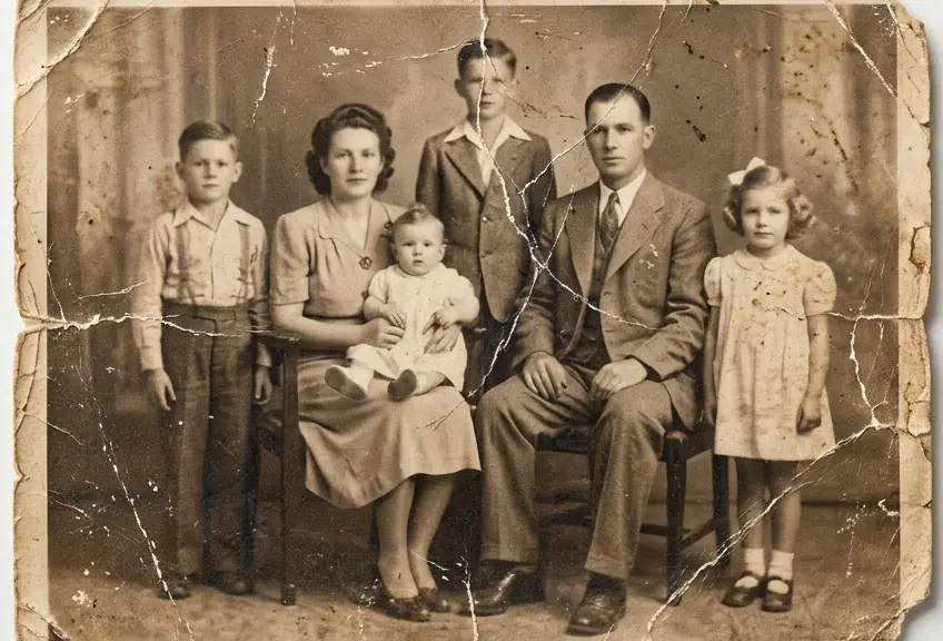 受损的老照片原图